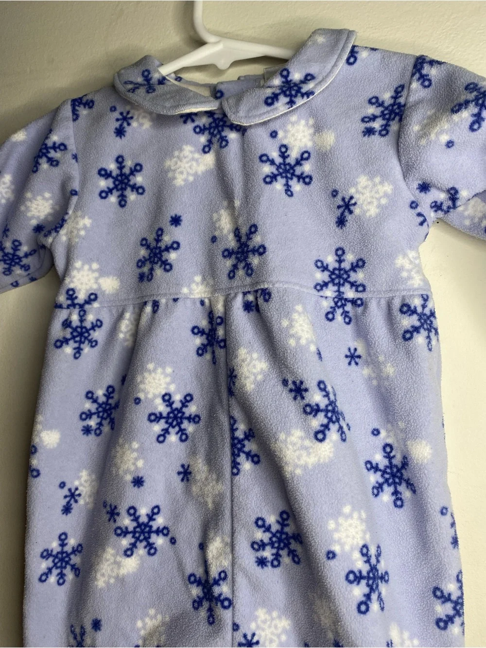 Y2K Cozy Lilac Snowflake Fleece One-Piece